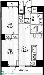ジェノヴィア両国5スカイガーデン 2LDKの間取図画像
