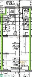 ラヴィエール住吉駅前 2Kの間取図画像