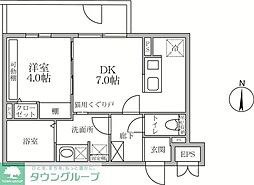 ラヴィエール大島&mew 1LDKの間取図画像