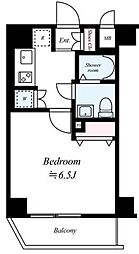 ルリオン森下エルヴィエントアース 1Kの間取図画像