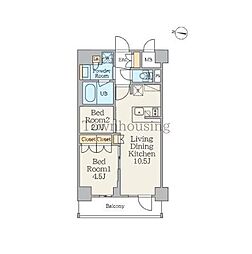 CRESTCOURT錦糸町 2LDKの間取図画像