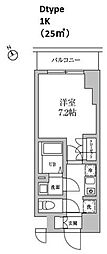 RESIDIA日本橋馬喰町2 1Kの間取図画像