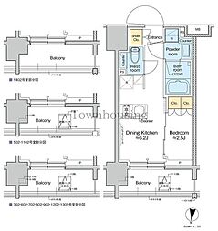 プラウドフラット亀戸ステーションPLACE 1DKの間取図画像