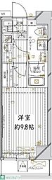 レガリス亀戸 1Kの間取図画像
