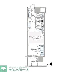 グランシテイタワー月島 1LDKの間取図画像