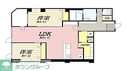 ぺんてるビル 2LDKの間取図画像