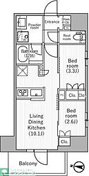 nidoMINOWA 2LDKの間取図画像