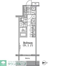 ザ・パークハビオ蔵前 ワンルームの間取図画像