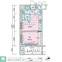 メインステージ上野 1DKの間取図画像