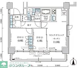 パークアクシス菊川ステーションゲート 2LDKの間取図画像