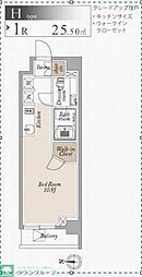 オーキッドレジデンス住吉 ワンルームの間取図画像