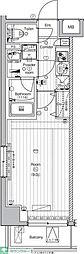 ルミードキューブ菊川プレミアム 1Kの間取図画像