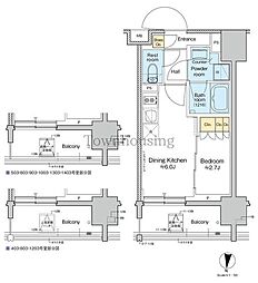 プラウドフラット亀戸ステーションPLACE 1DKの間取図画像