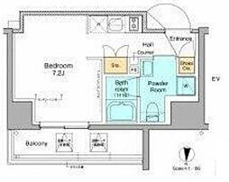 プラウドフラット本所吾妻橋 ワンルームの間取図画像