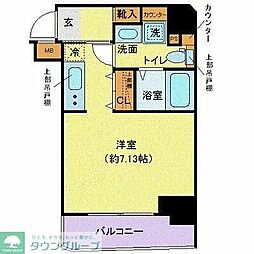 クレヴィスタ武蔵小山 6階ワンルームの間取り