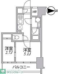 SYFORME住吉 3階2Kの間取り