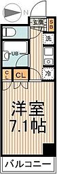 エコロジー東陽町プロセンチュリー 5階1Kの間取り