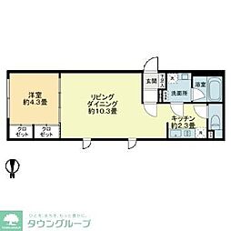 R78番館白金高輪 1LDKの間取図画像