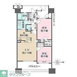 プレイス白金ブライトレジデンス 2LDKの間取図画像