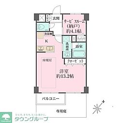 パークサイド六本木 1LDKの間取図画像