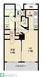 サウスポート品川 1LDKの間取図画像