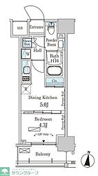 PARKAXIS森下 1DKの間取図画像