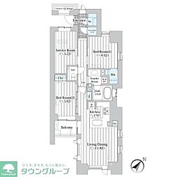 ザ・グランクラッセ日本橋イースト 3LDKの間取図画像