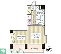 コートラクリア京橋 1LDKの間取図画像