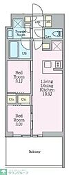 クレストコート東陽町 2LDKの間取図画像