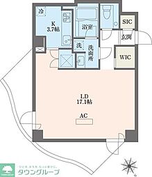 ジュールA 1Kの間取図画像