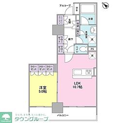 LaSante五反田 1LDKの間取図画像
