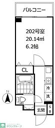 銀座アパートメントハウス 1Kの間取図画像