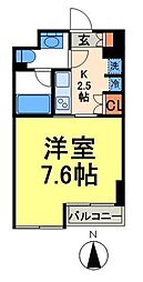 セリーズ門前仲町 1Kの間取図画像