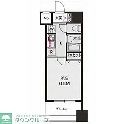 ドゥーエ新川 1Kの間取図画像