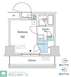 パークアクシス錦糸町スタイルズ ワンルームの間取図画像