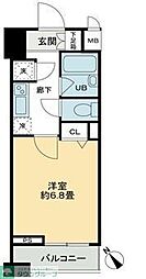 クロスレジデンス蒲田 1Kの間取図画像