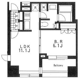 LaSante麻布十番 1LDKの間取図画像