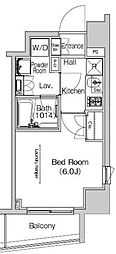 プラウドフラット門前仲町4 1Kの間取図画像