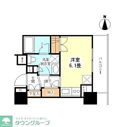 プラウドタワー亀戸 ワンルームの間取図画像