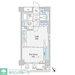 パークアクシス門前仲町テラス 1LDKの間取図画像
