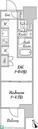 ウエリスアーバン水天宮前 1DKの間取図画像
