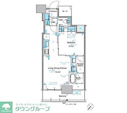 パークアクシス豊洲キャナル 1LDKの間取図画像