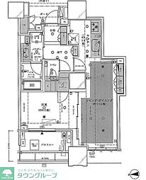 ドゥ・トゥールWEST棟 1LDKの間取図画像