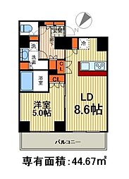 S-RESIDENCE月島 1LDKの間取図画像