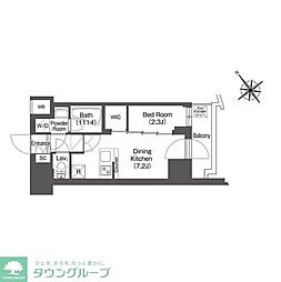 COMFORIA東大井2 1DKの間取図画像
