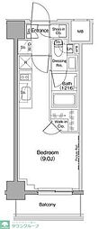 ザ・パークハビオ西大井 ワンルームの間取図画像