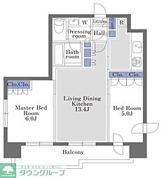 ドゥーエ日本橋 2LDKの間取図画像