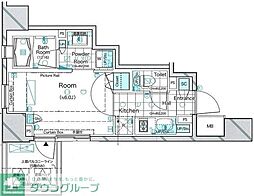 ドゥーエ三田 1Kの間取図画像