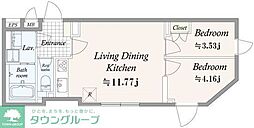 GRANPASEO芝公園 2LDKの間取図画像