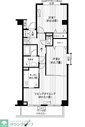 メゾン芝浦 2LDKの間取図画像
